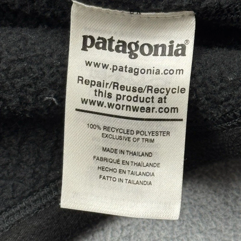 Patagonia Better Sweater Jacket Mens Medium Black‎ 1/4-Zip Fleece Logo 25523